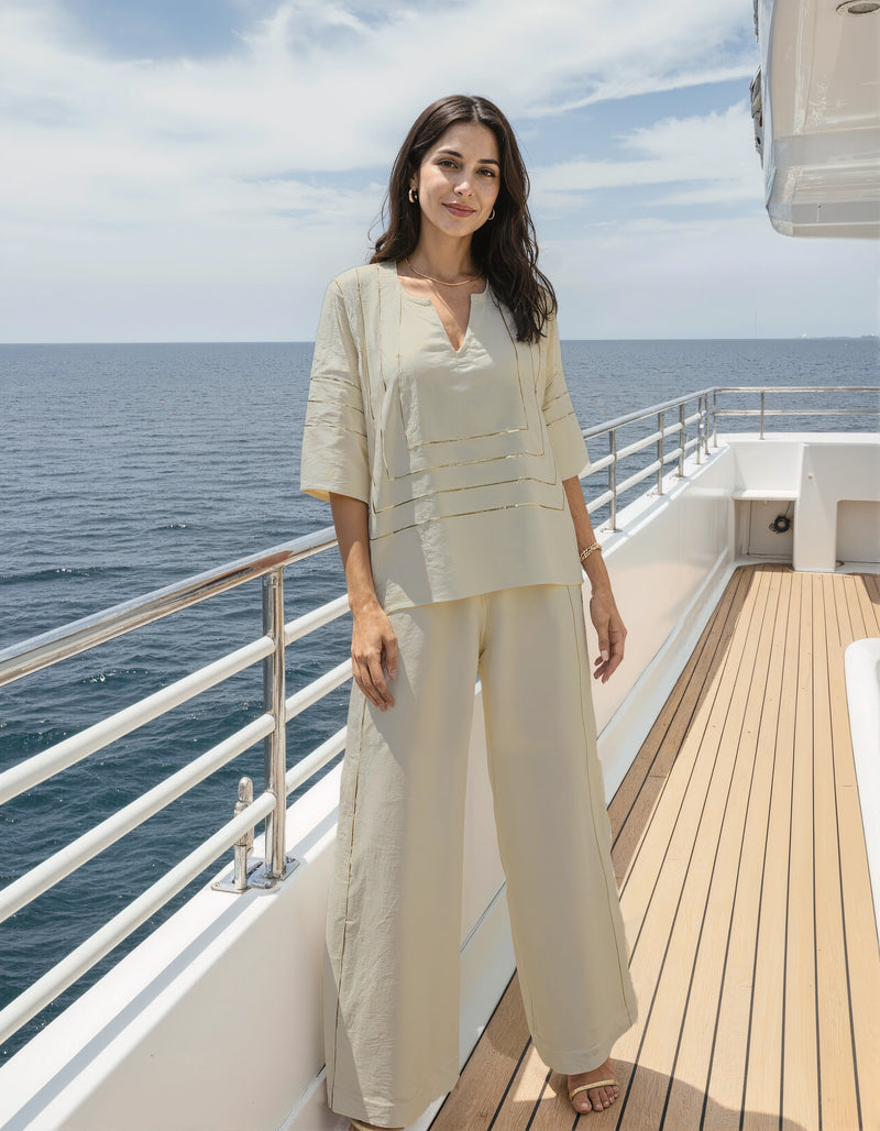 Ivory Gota Patti Cord Set