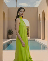 Green Halter Neck Dress
