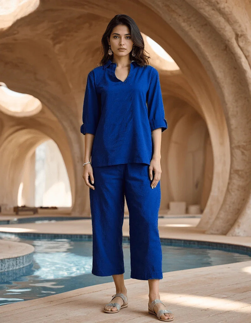 Handwoven Blue Effortless Co-ord Set