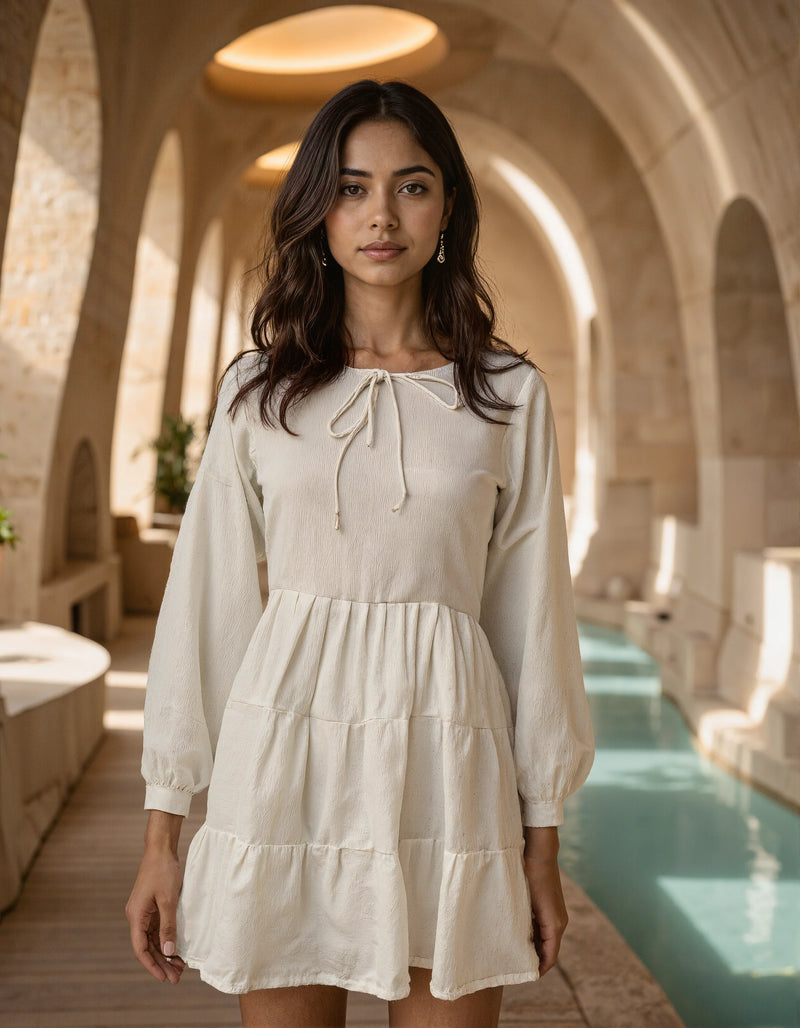 Handwoven Cotton Summers Drop Hem Dress