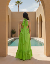 Green Halter Neck Dress