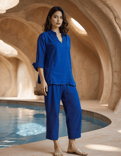 Handwoven Blue Effortless Co-ord Set