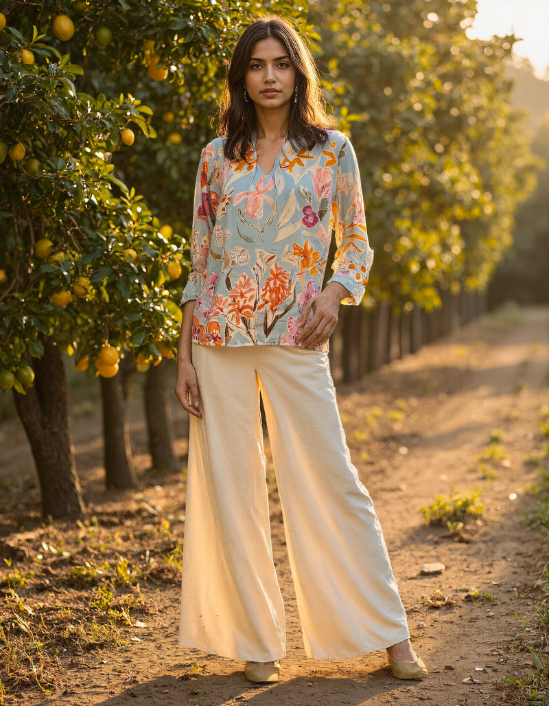 Beige Drawstring Trousers