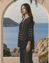 Black Gotta Patti Cord Set