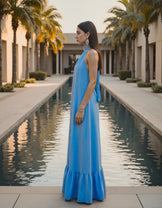 Sky line Halter Neck Dress