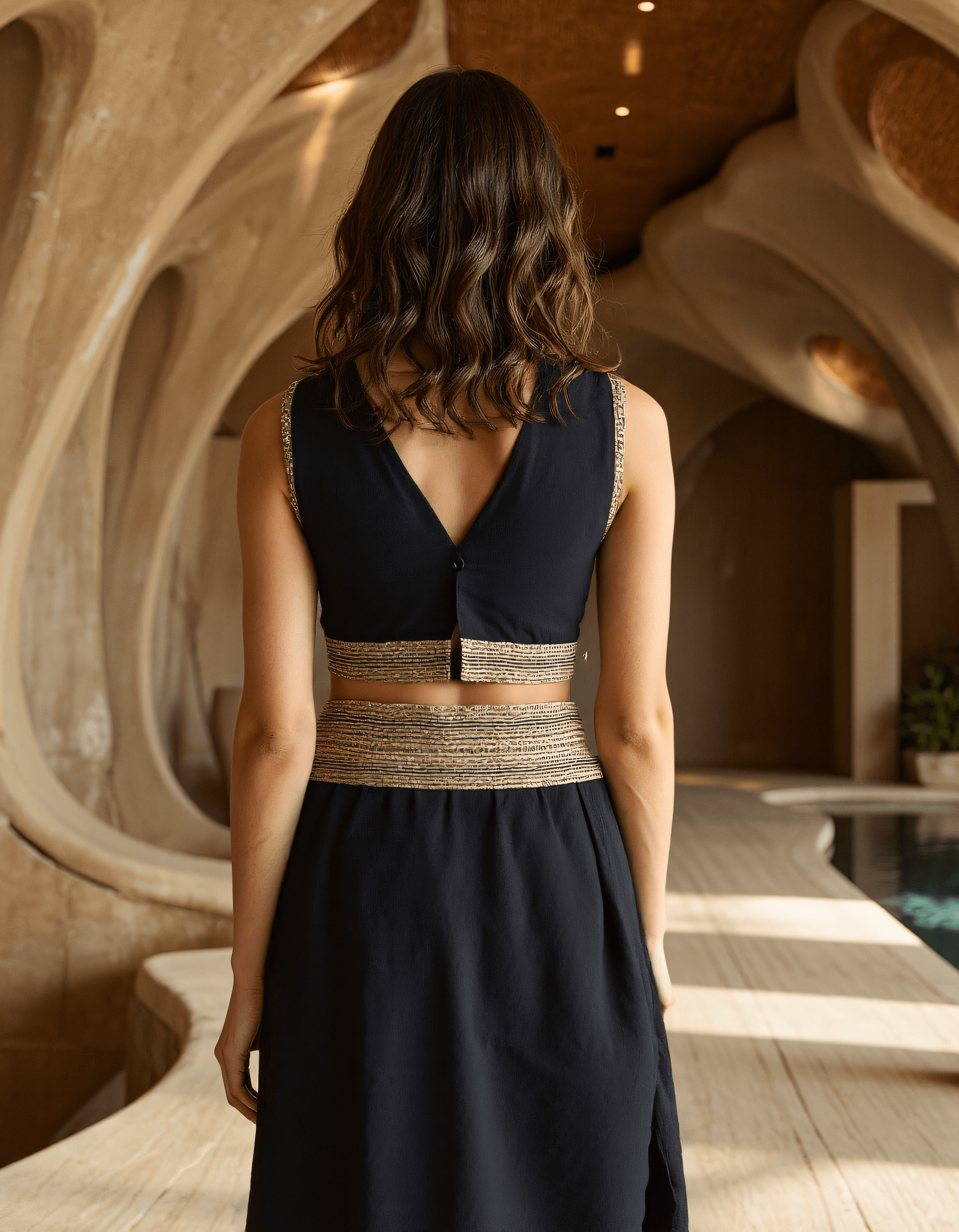 Handwoven Onyx Black Statement Dress