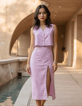 Handwoven Aster Crop Top and Skirt Set