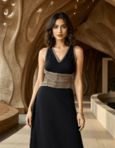 Handwoven Onyx Black Statement Dress