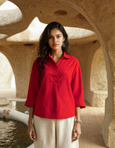 Handwoven Hibiscus Top