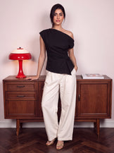 Handwoven cotton Noir Knot Top