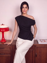 Handwoven cotton Noir Knot Top