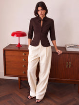 Handwoven cotton Espresso The 9 to Wine Top