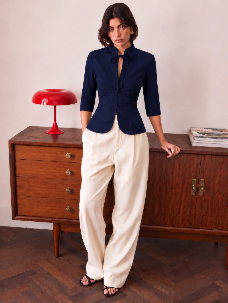 Handwoven cotton Nocturne The 9 to Wine Top