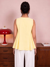 Handwoven Cotton Sunbutter Coquette Bow Top