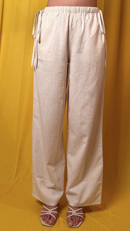Beige Drawstring Trousers