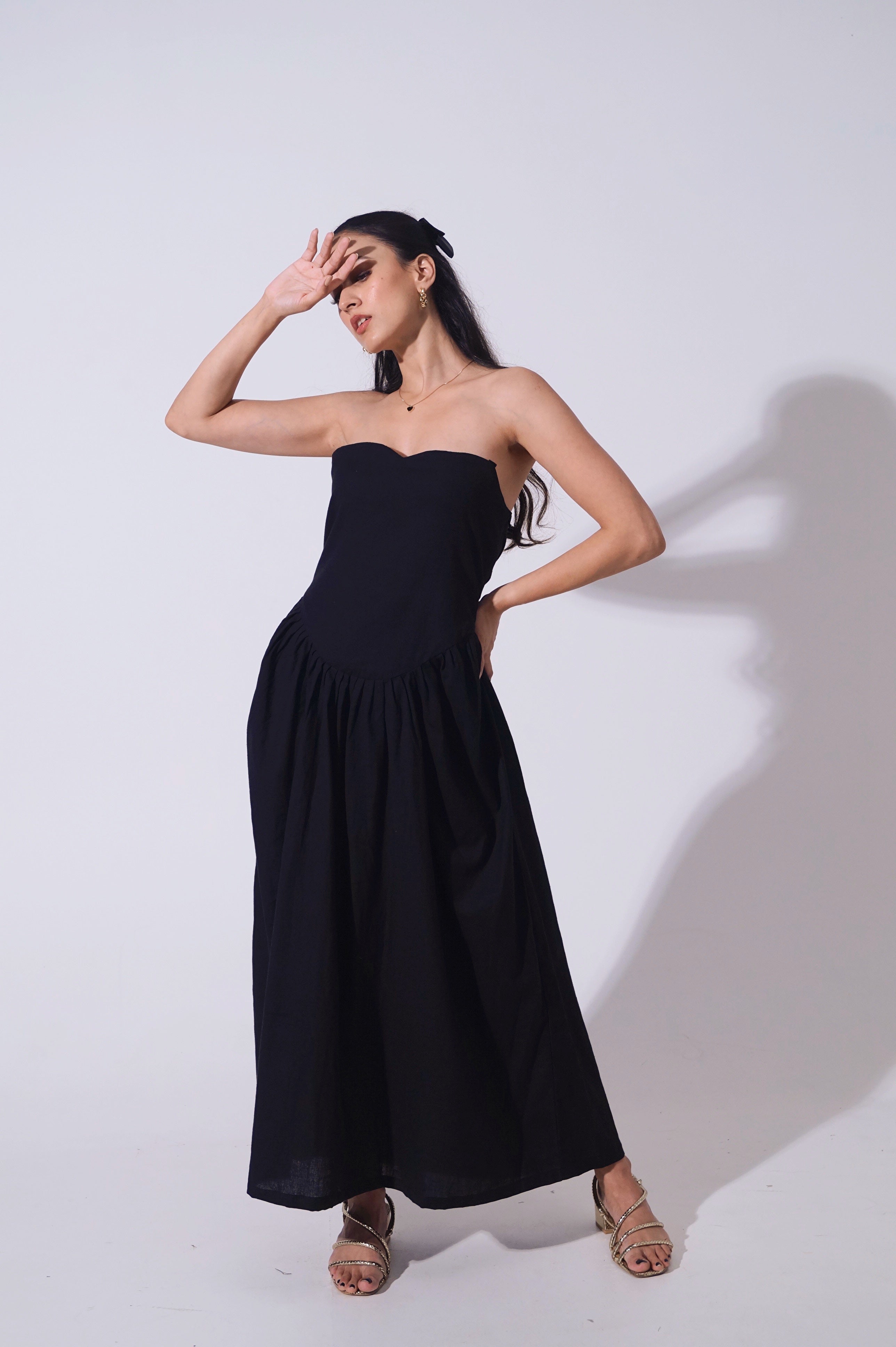 Handwoven Noir Maxi Dress