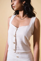 Handwoven Reverie Jute - Ivory Skirt &amp; Top Set