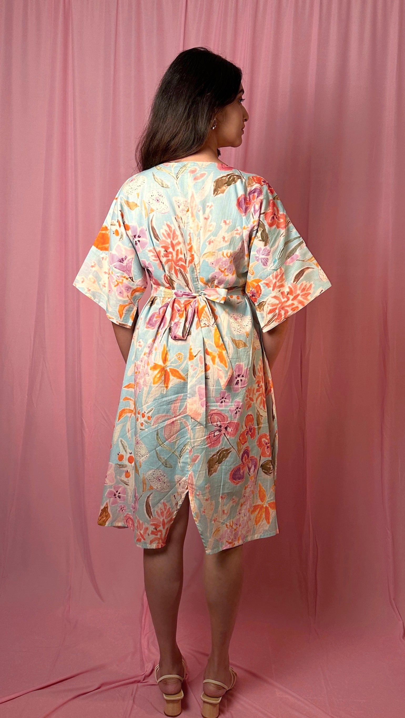 Handwoven Floral Wrap Dress