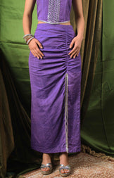 Handwoven Amethyst Corset Skirt Set