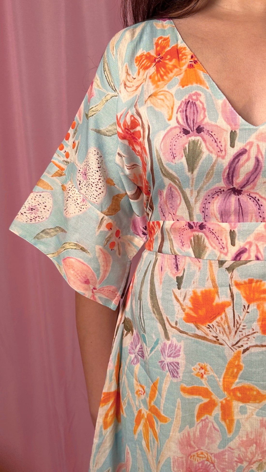 Handwoven Floral Wrap Dress