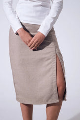 Handwoven wool statement skirt