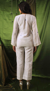 Handwoven Moonstone Ivory Top