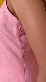 Handwoven Linen Pink Vest Top