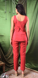 Handwoven Ruby Pink Silk Top