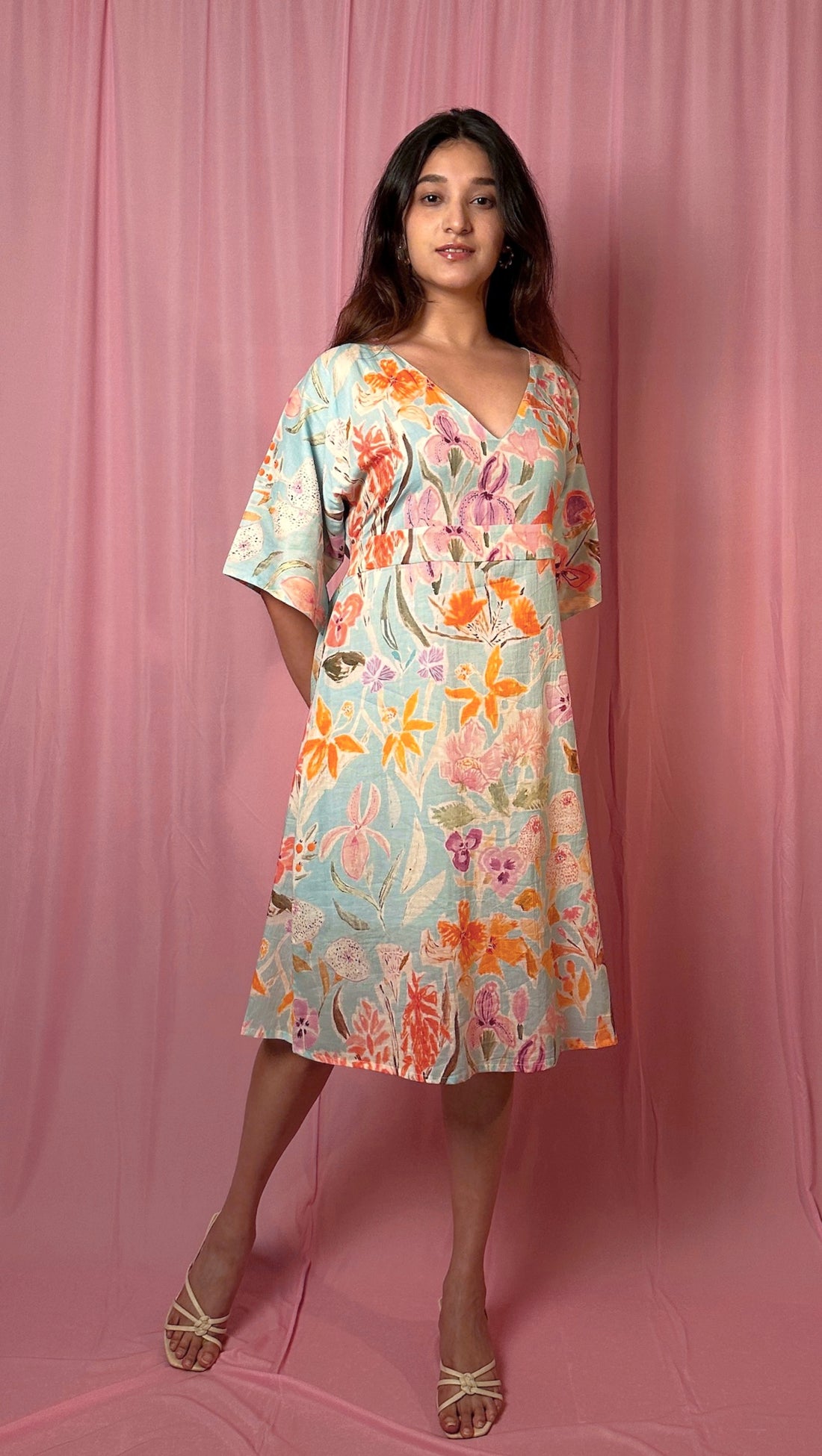 Handwoven Floral Wrap Dress
