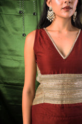 Handwoven Garnet Maroon Statement Dress
