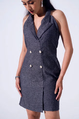 Handwoven Wool Blazer Dress