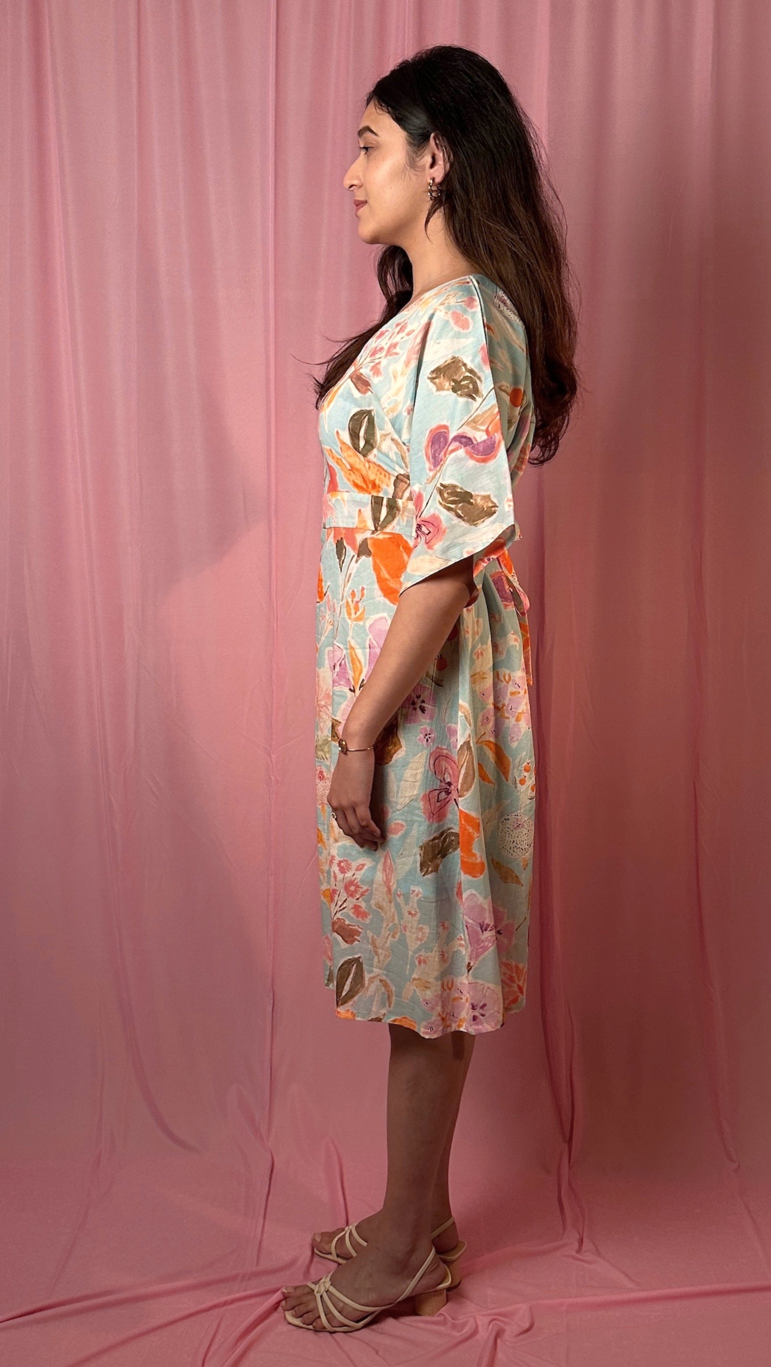 Handwoven Floral Wrap Dress