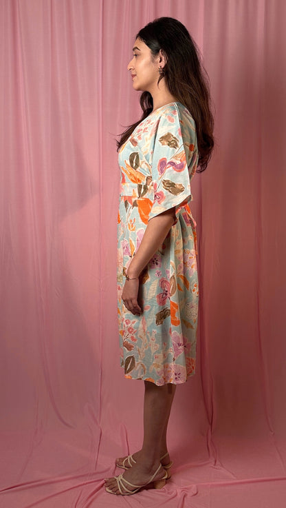 Handwoven Floral Wrap Dress