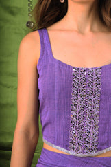 Handwoven Amethyst Corset Skirt Set