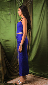 Handwoven Sapphire Corset &amp; Skirt Set