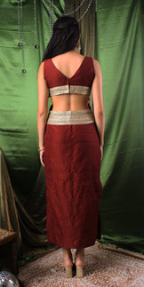 Handwoven Garnet Maroon Statement Dress