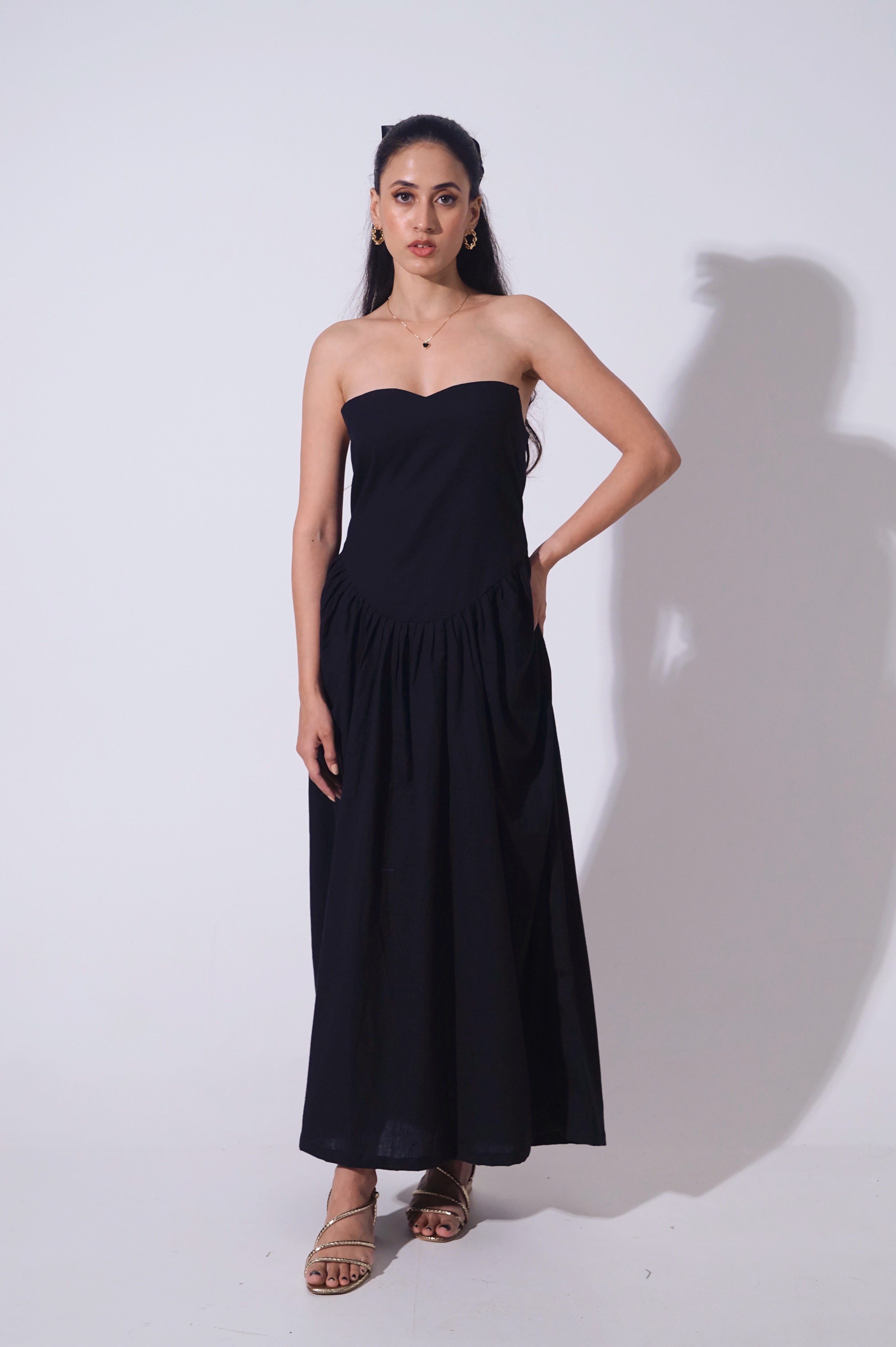 Handwoven Noir Maxi Dress