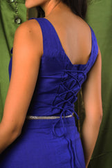 Handwoven Sapphire Corset &amp; Skirt Set