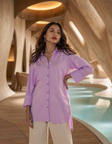 Handwoven Lavender Linen Shirt